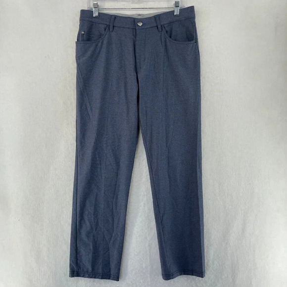 Adidas Pants Men's 30X30 Navy Blue High Rise Stretch Pocket Chino Straight Pants - Picture 1 of 12
